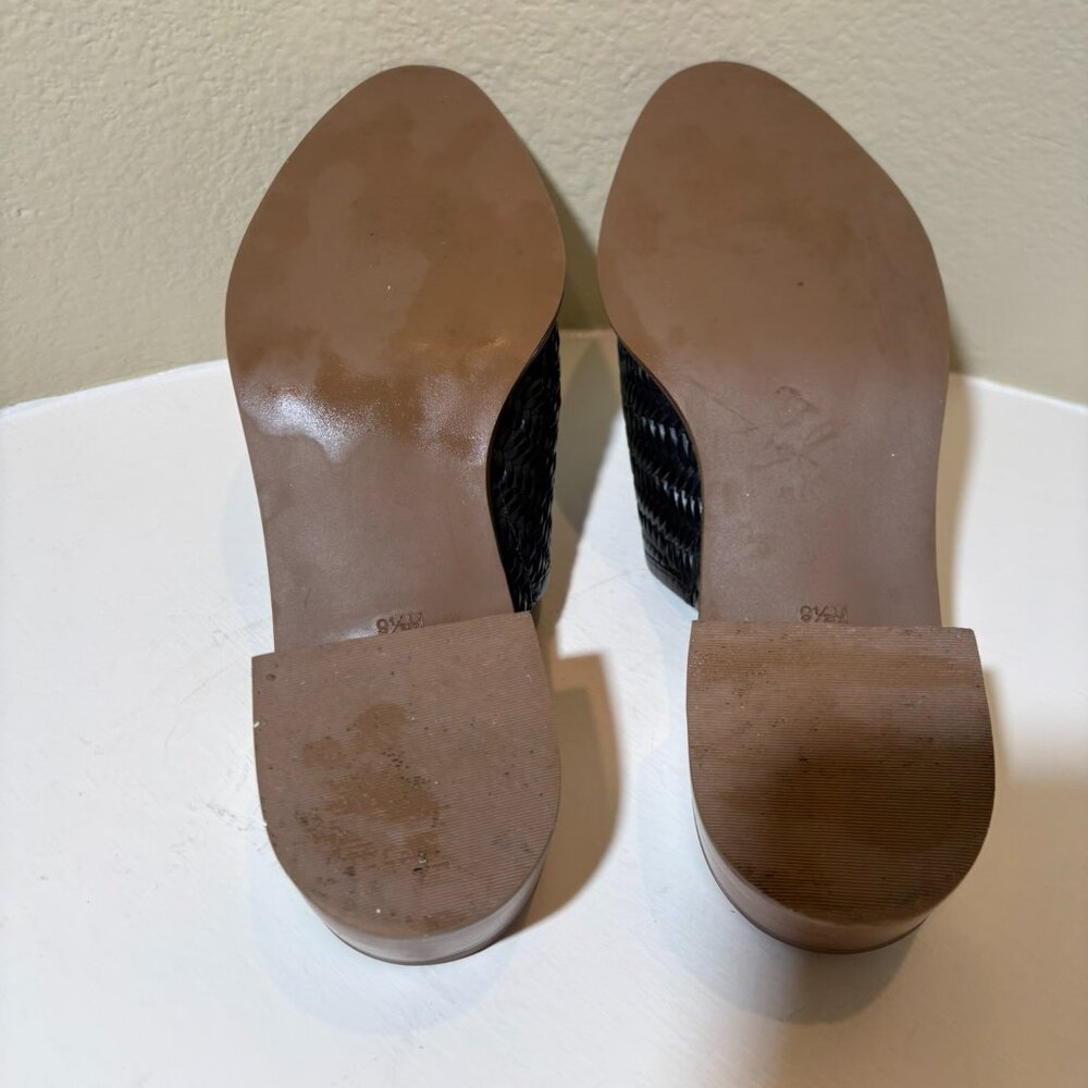 💜Talbots Woven Black Genuine Leather Slip-On Shoes Size 9.5 - Picture 9 of 9